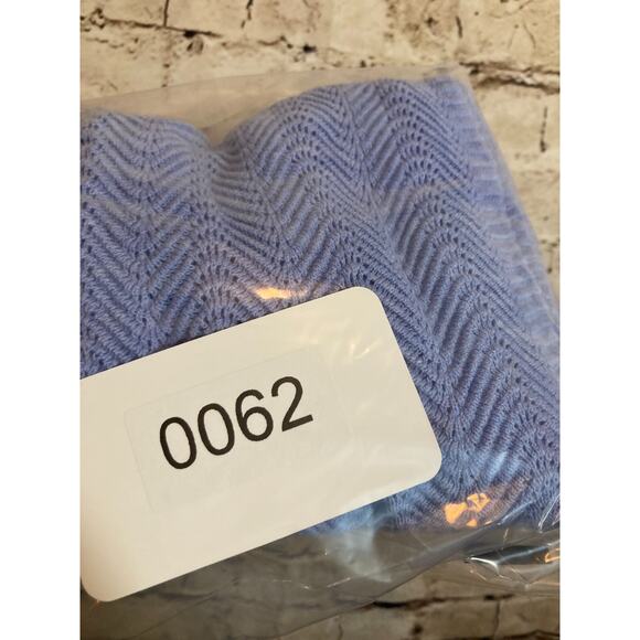 Burgess Top Women Large Silk Blend Baby Blue Open Knit Beachy Coquette Soft Girl - Picture 8 of 11